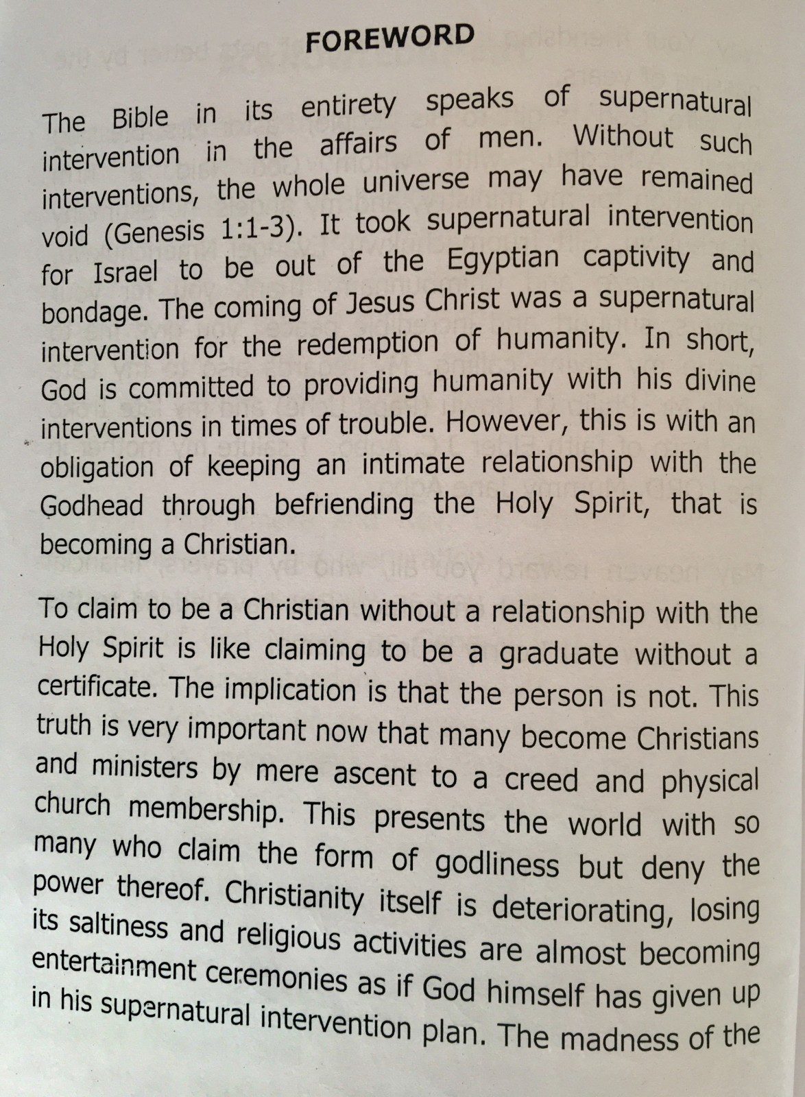 SUPERNATURAL INTERVENTION By SUNDAY ASHIEGBU