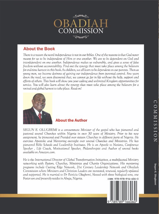OBADIAH COMMISSION: ALIGNING WITH YOUR MINISTERS AND YOUR MINISTRY by SEGUN E. OLUGBEMI