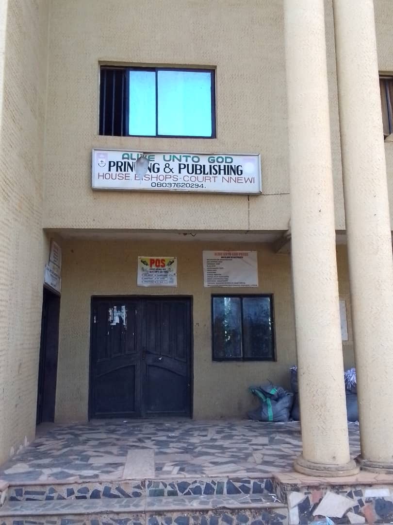 ALIVE UNTO GOD PRINTING AND PUBLISHING HOUSE, NNEWI