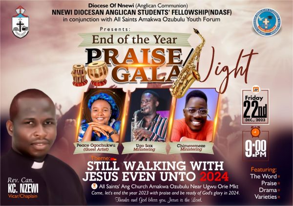 This Praise Night is tonight at All Saints Ang Church Amakwa Ozubulu Near Ugwu Orie Mkt. Pls find your way to come, not minding the cost/stress; yo…