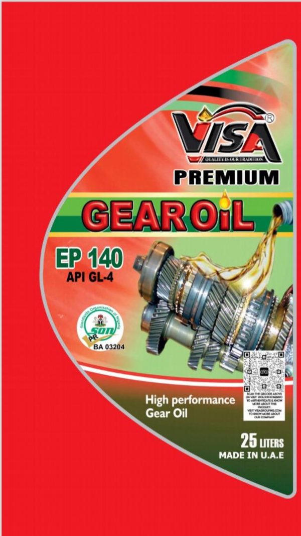 VISA® PREMIUM GEAR OIL EP140 API GL-4 (25 Ltr)