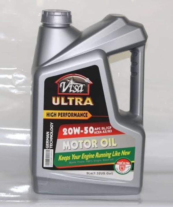 VISA® ULTRA HIGH PERFORMANCE 20W-50 API SL/CF ACEA A3/B3 MOTOR OIL (5Ltrs)