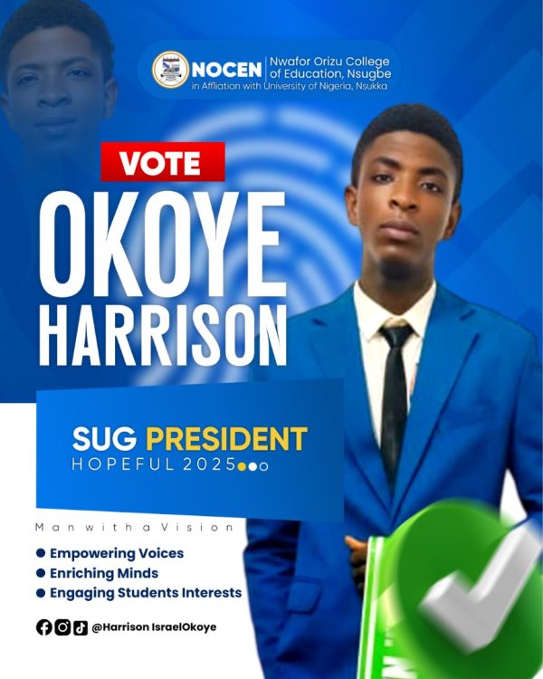 OKOYE HARRISON CHIDIEBERE FOR SUG PRESIDENT