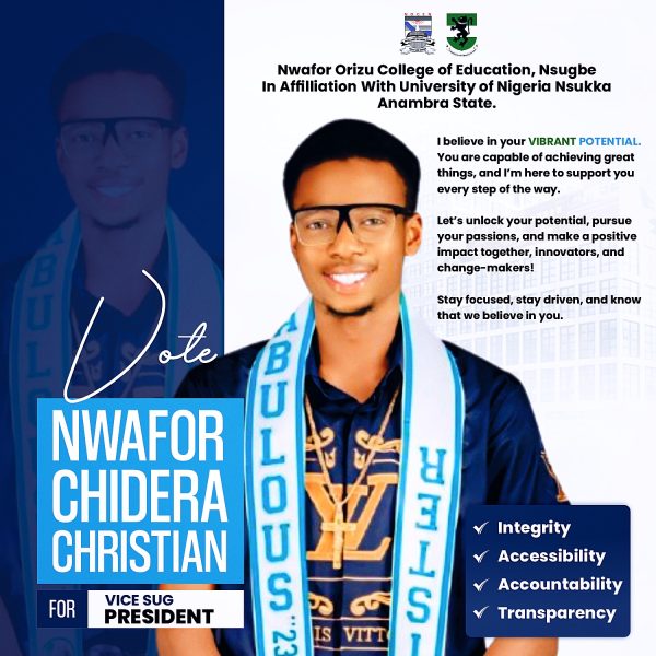 Nwafor Chidera Christian for Vice President SUG
