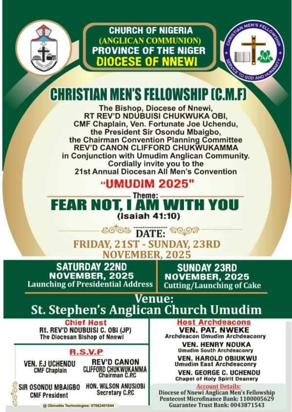 CHRISTIAN MENS FELLOWSHIP, UMUDIM 2025.  Do Not Miss This !