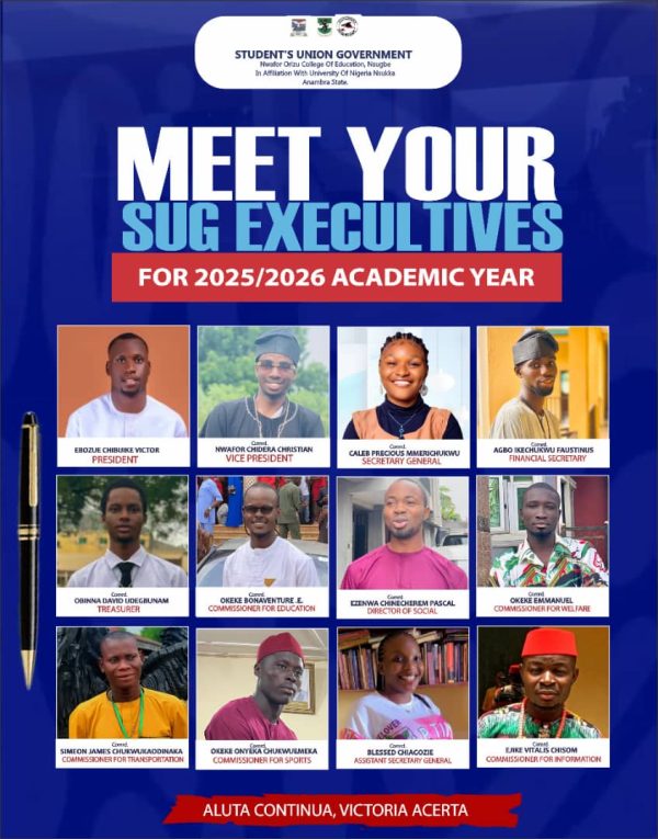 *MEET YOUR STUDENT'S UNION GOVERNMENT (SUG) EXECUTIVE'S NOCEN*