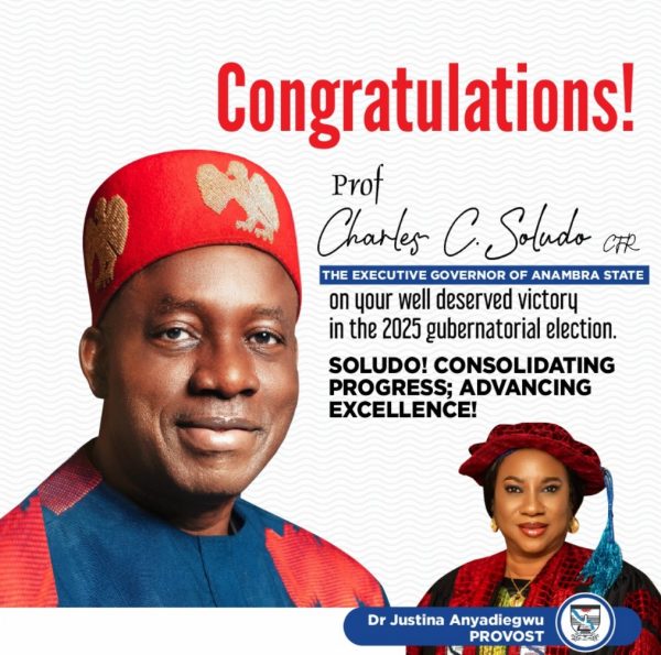 Congratulations!  Prof. Charles C. Soludo, CFR The Executive Governor of Anambra State  On your well-deserved victory in the 2025 gubernatorial ele...