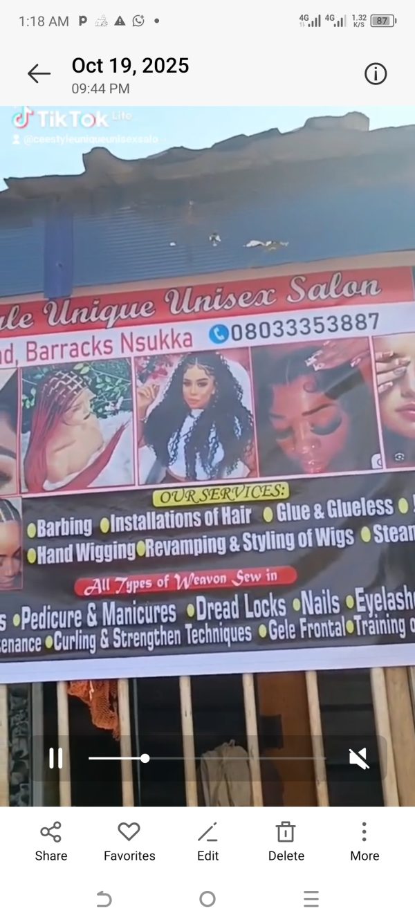 Cee style Beauty Salon upgrade to Cee Style Unique Unisex Salon and does Hair Installations