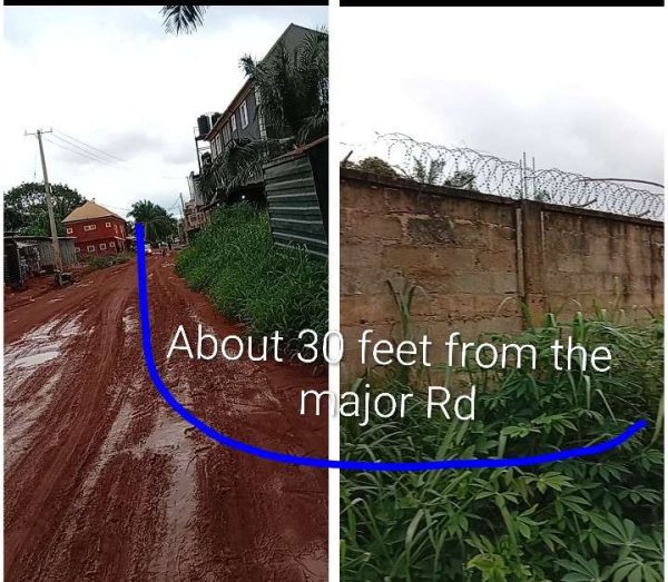 *2586* 2 plots, N50m, Hiltop, off Hiltop Gate–Umudiukwu–Orba Rd Road,, along a minor street Rd, fenced with gate, Nsukka, Nsukka LGA, Enugu State. ...